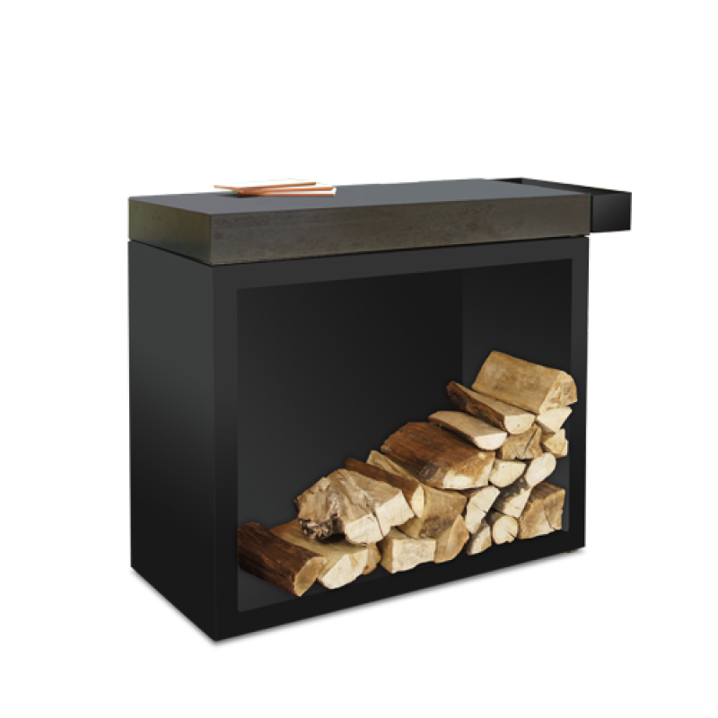 Butcher Block Storage Black 90 Ceramic Dark Grey