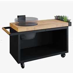 Kamado Table Black 135 PRO teak wood Kamado Joe